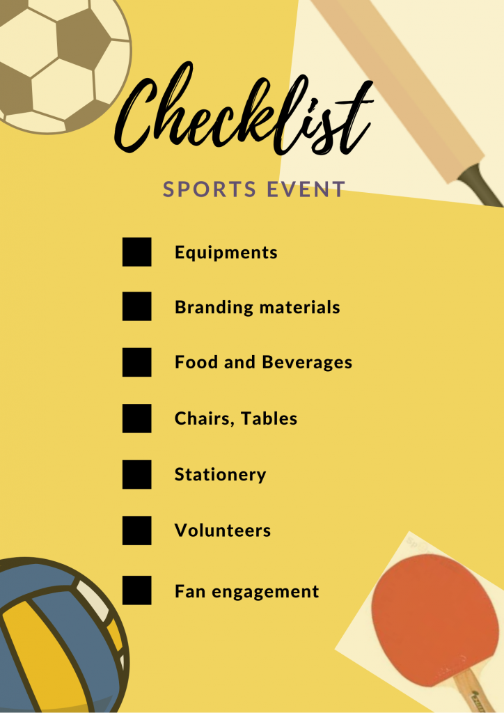 Checklist of things you need to have for a sports event Explore Sports ...